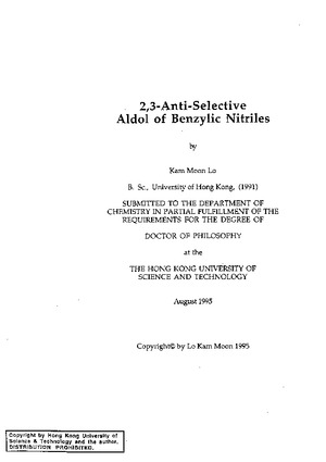 2,3-anti-selective aldol of benzylic nitriles
