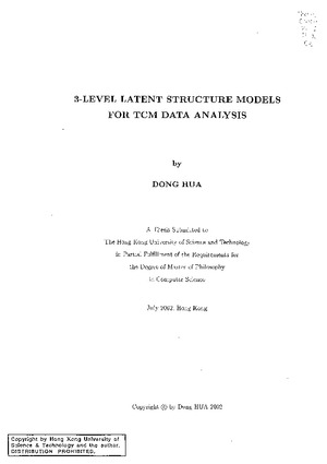 3-level latent structure models for TCM data analysis