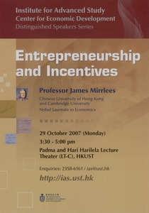 Entrepreneurship and Incentives